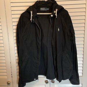 Black Mens Polo Jacket with Hood